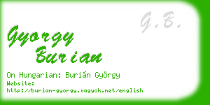 gyorgy burian business card