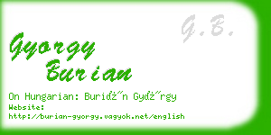 gyorgy burian business card